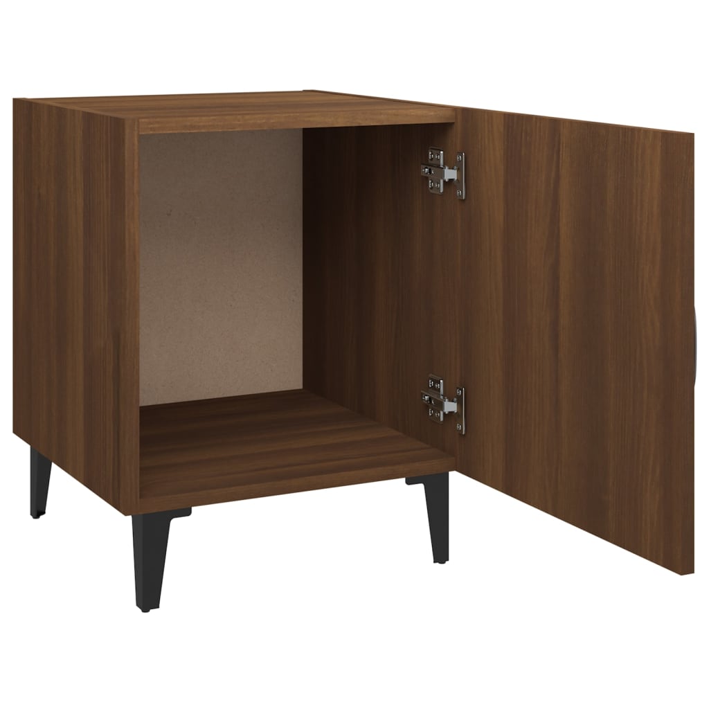 vidaXL Bedside Cabinet | Set of 2 | Brown Oak | Engineered wood, metal 6