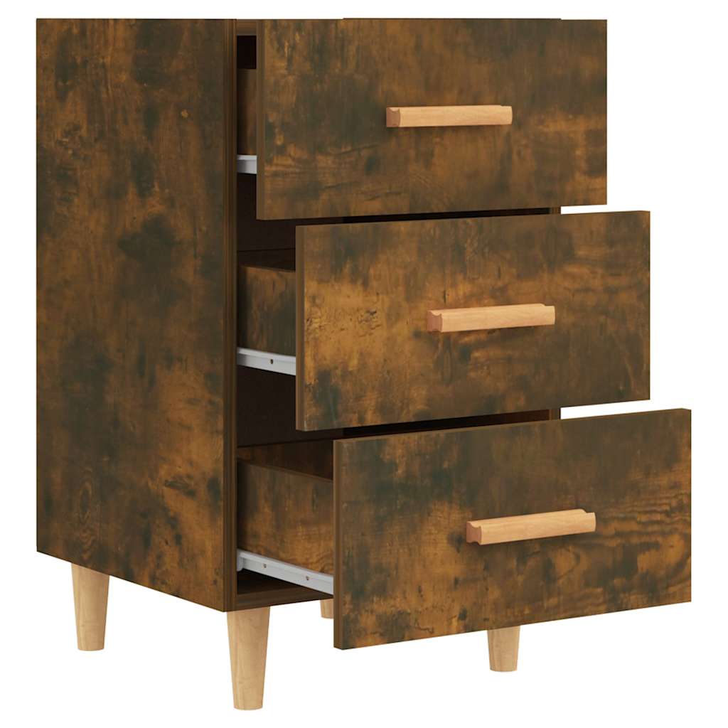 vidaXL Bedside Cabinet Smoked Oak 40x40x66 cm Engineered Wood 6