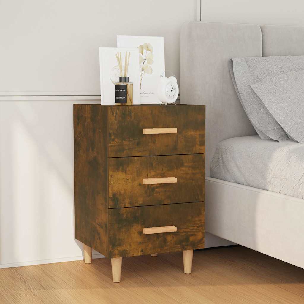 vidaXL Bedside Cabinet Smoked Oak 40x40x66 cm Engineered Wood 1