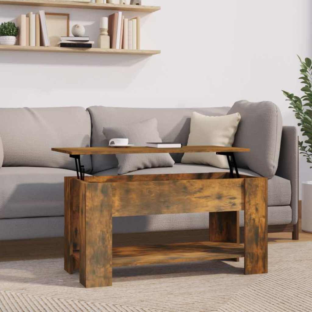Coffee Table 101x49x52 cm Engineered Wood Smoked oak