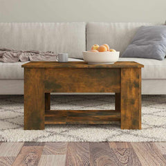 vidaXL Coffee Table Smoked Oak 79x49x41 cm Engineered Wood 3