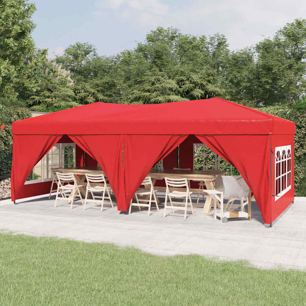 Folding Party Tent with Sidewalls Width 3 m Red 6 m