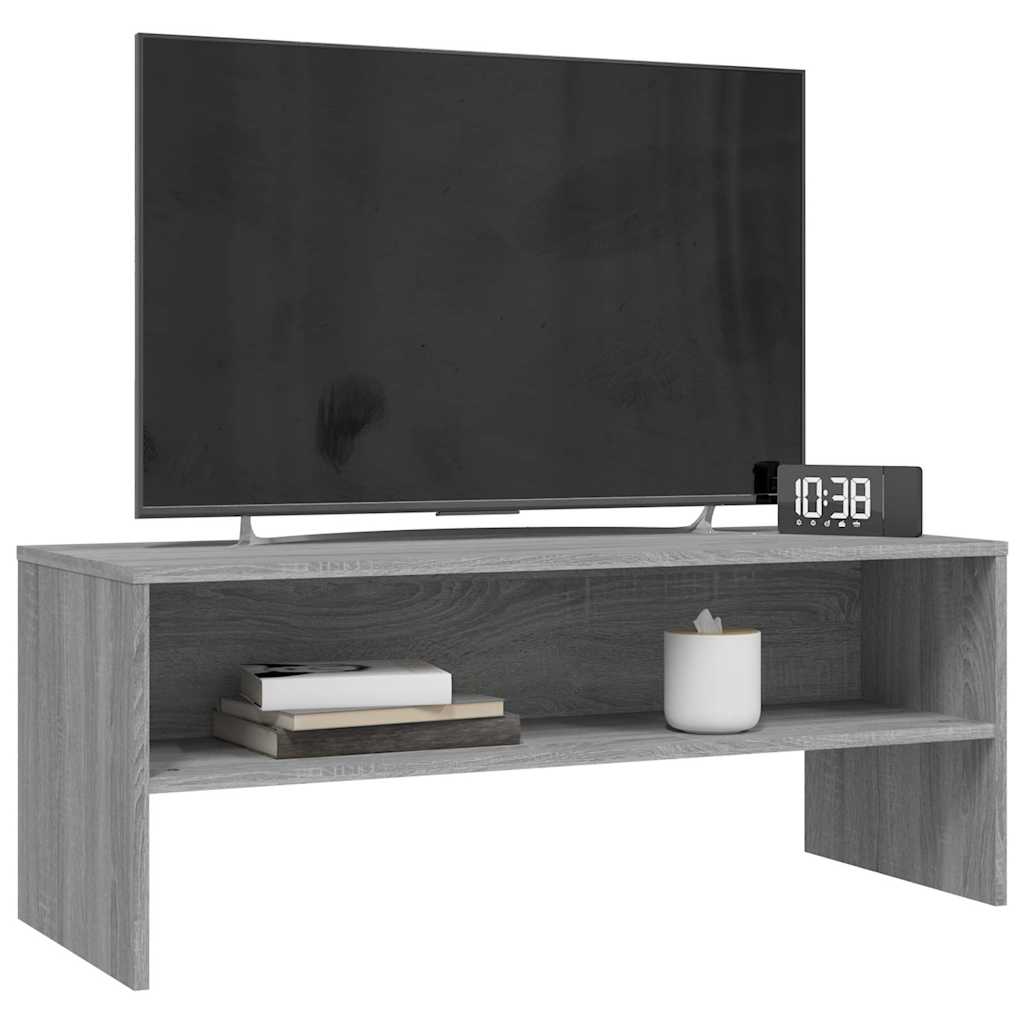 vidaXL TV Cabinet Grey Sonoma 100x40x40 cm Engineered Wood 3