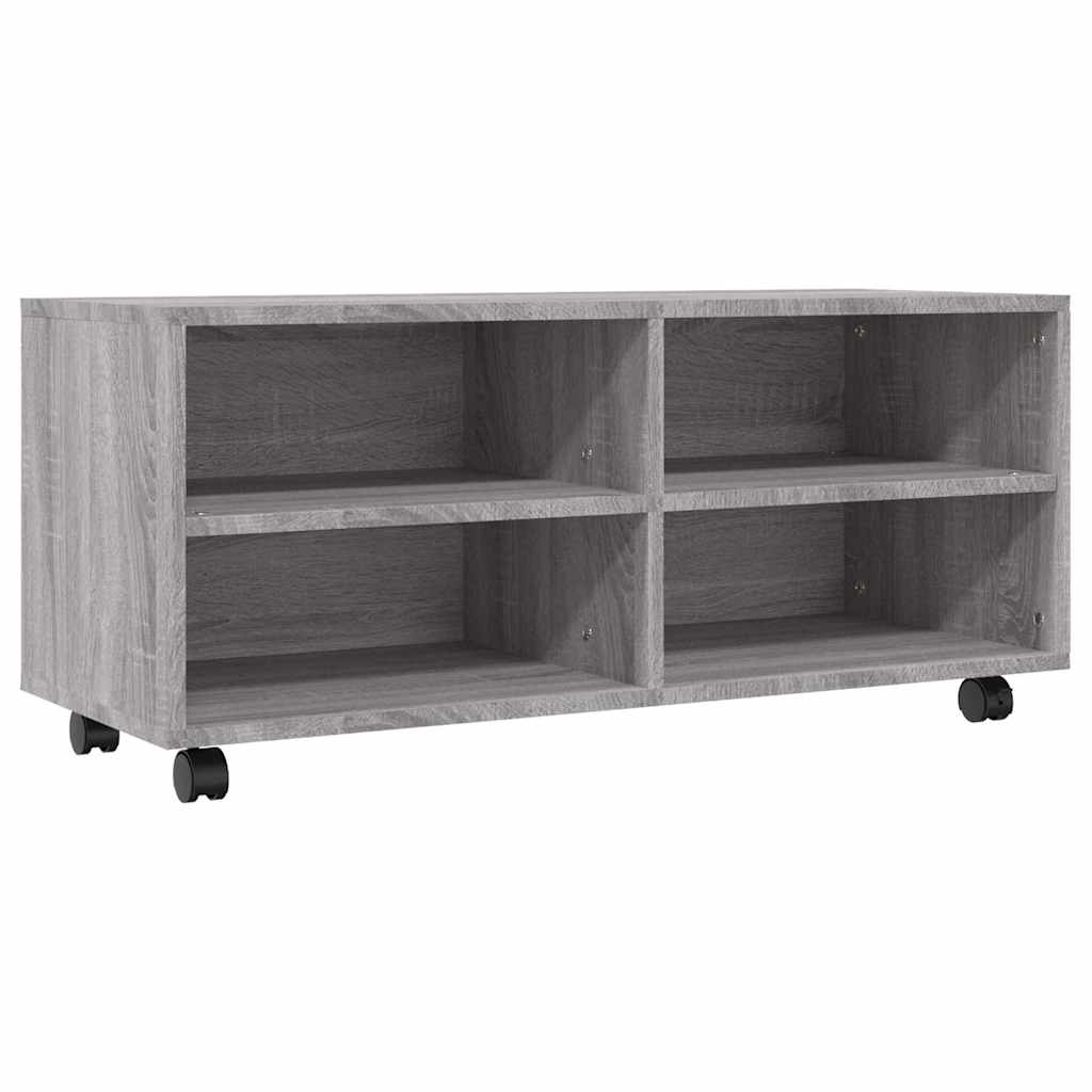 vidaXL TV Cabinet with Castors Grey Sonoma 90x35x35 cm Engineered Wood 2