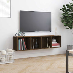 vidaXL Book Cabinet/TV Cabinet Brown Oak 143x30x36cm Engineered Wood 4