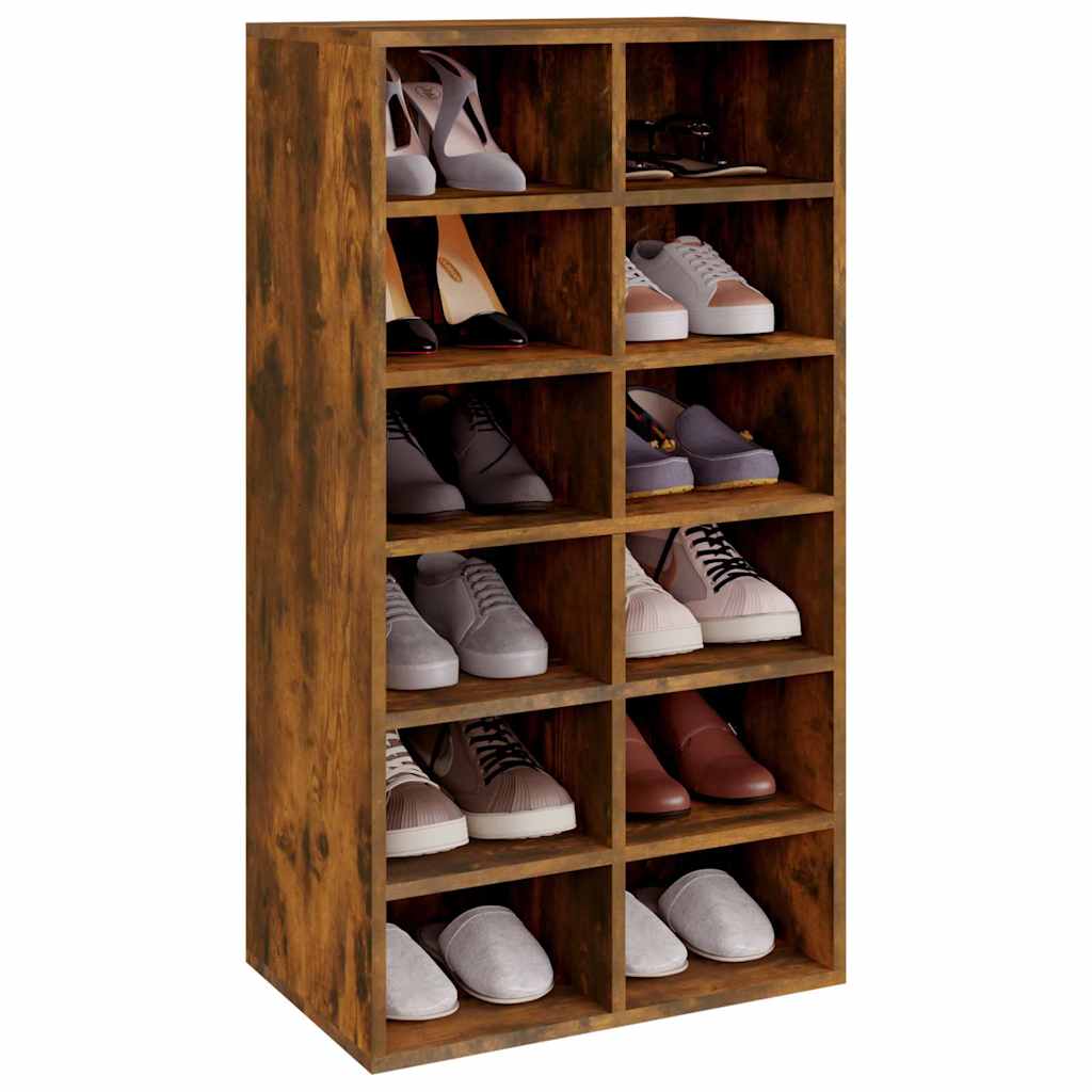 vidaXL Shoe Rack Smoked Oak 54x34x100.5 cm Engineered Wood 3
