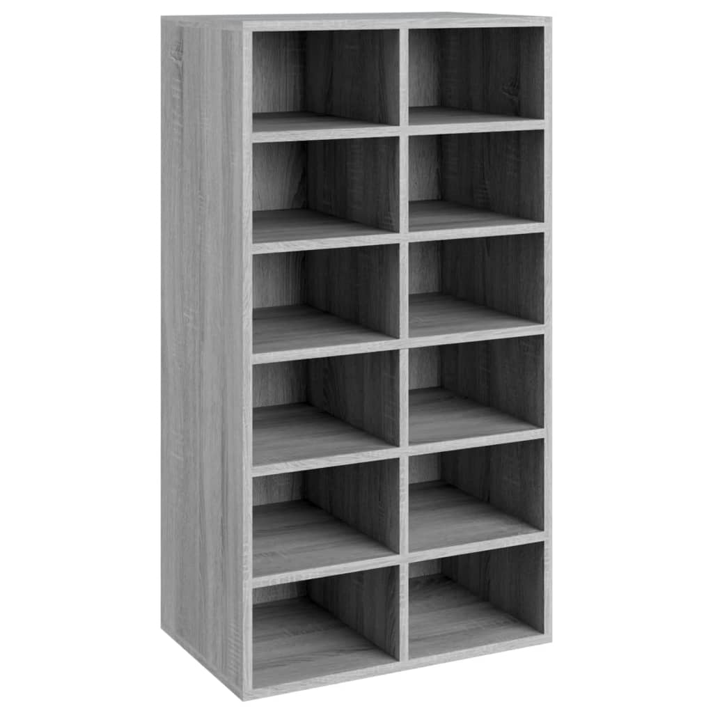 vidaXL Shoe Rack Grey Sonoma 54x34x100.5 cm Engineered Wood 2