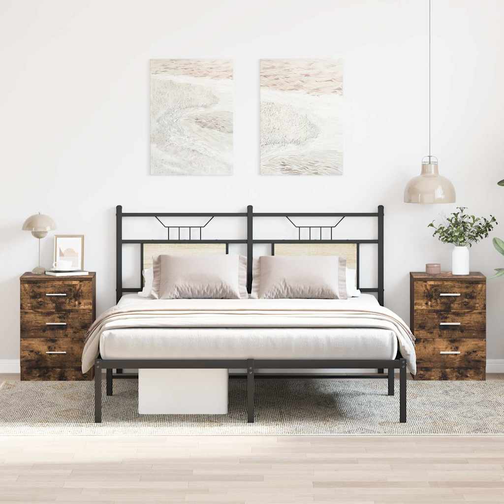 vidaXL Bedside Cabinets 38x35x56 cm Engineered Wood 2 pcs