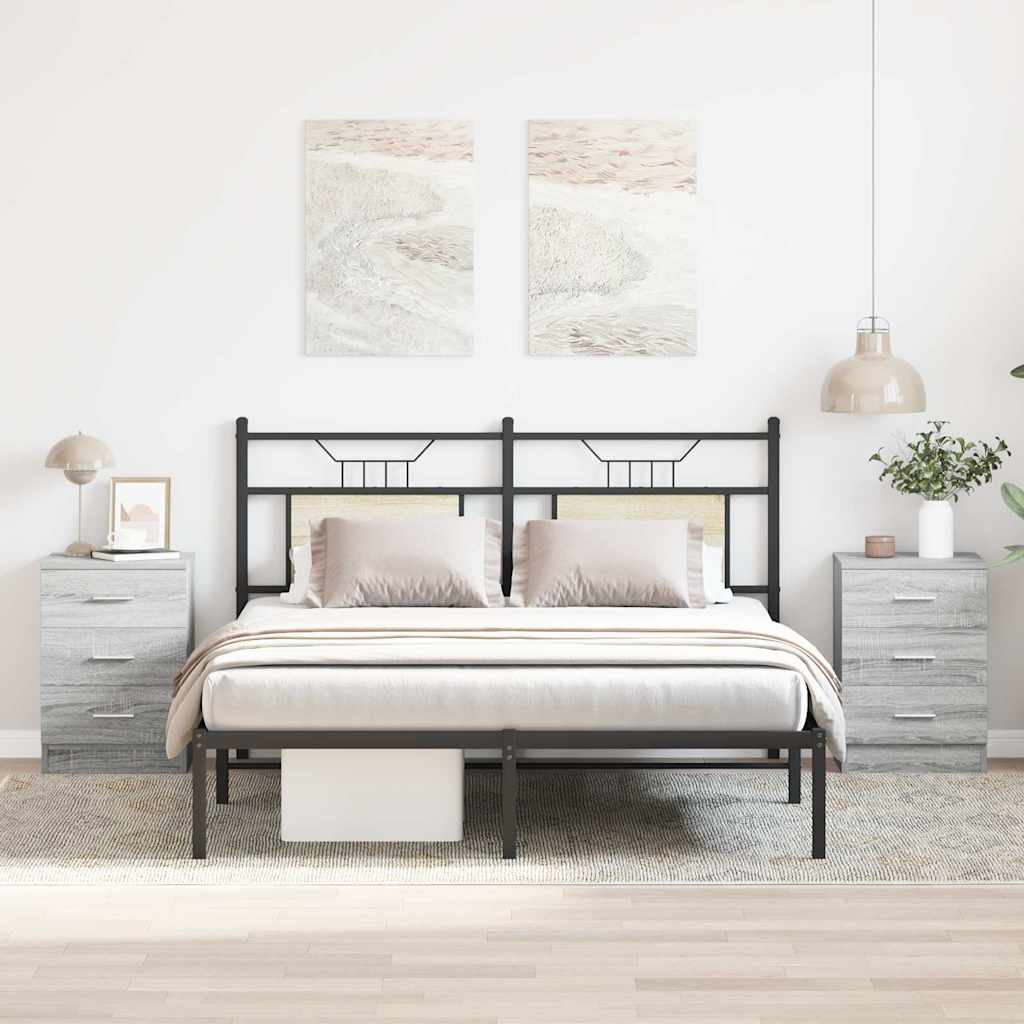 vidaXL Bedside Cabinets 38x35x56 cm Engineered Wood 2 pcs