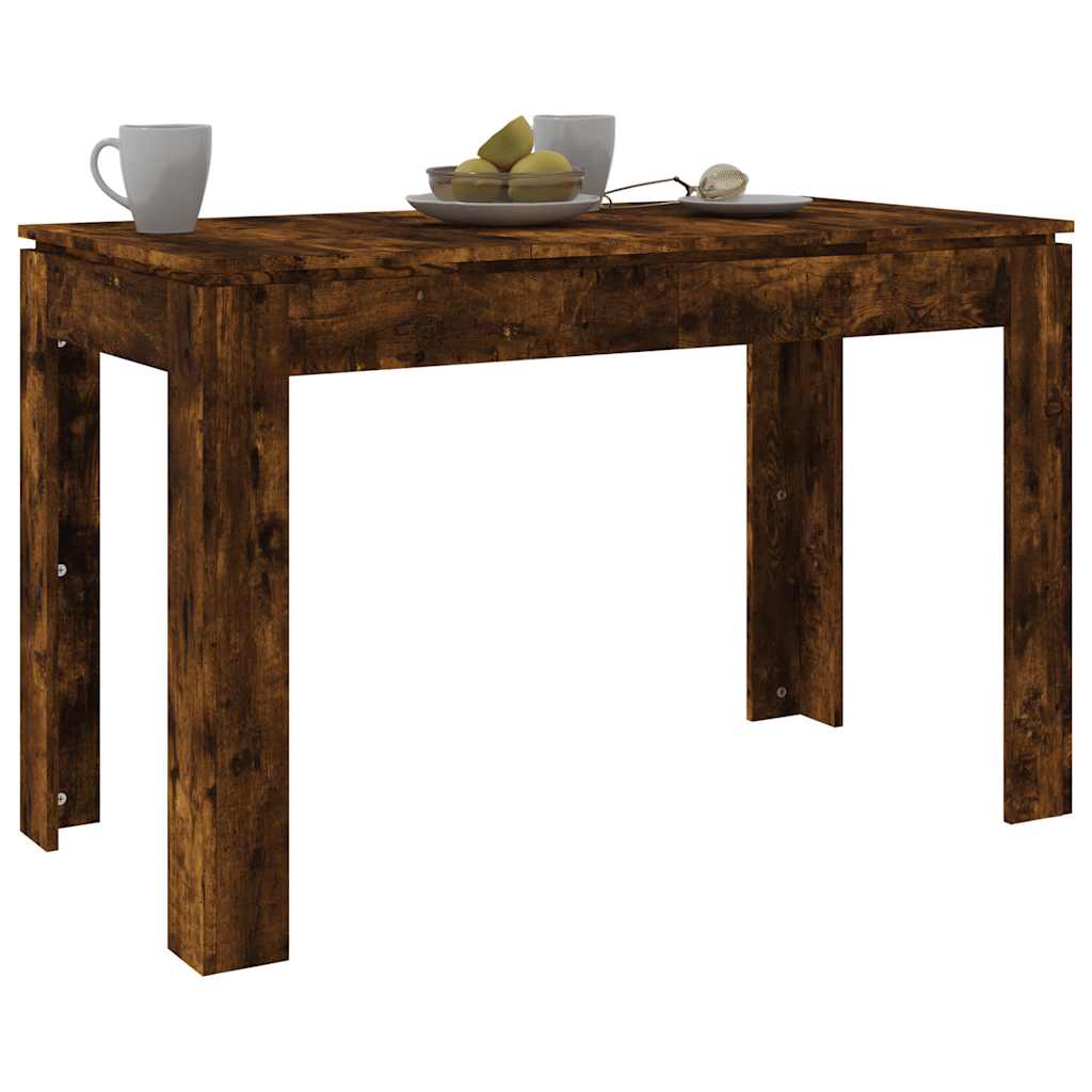 vidaXL Dining Table Smoked Oak 120x60x76 cm Engineered Wood 3