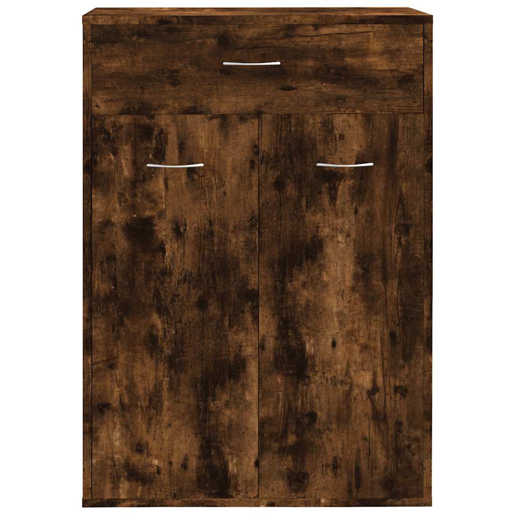 vidaXL Shoe Cabinet Smoked Oak 60x35x84 cm Engineered Wood 3