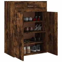 vidaXL Shoe Cabinet Smoked Oak 60x35x84 cm Engineered Wood 5