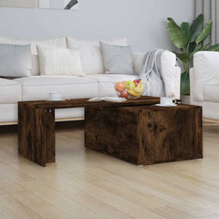 vidaXL Coffee Table Smoked Oak 150x50x35 cm Engineered Wood 3