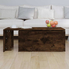 vidaXL Coffee Table Smoked Oak 150x50x35 cm Engineered Wood 4