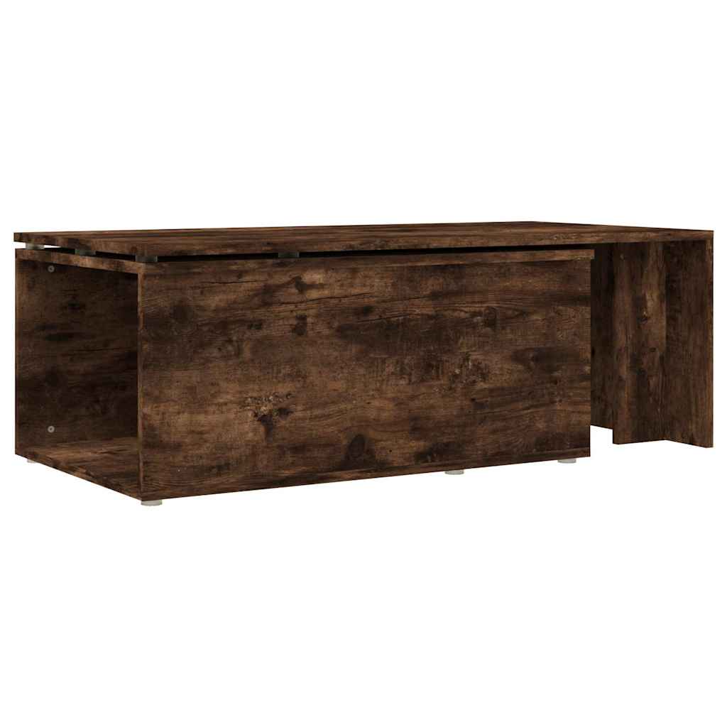 vidaXL Coffee Table Smoked Oak 150x50x35 cm Engineered Wood 6