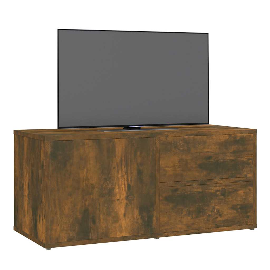 vidaXL TV Cabinet Smoked Oak 80x34x36 cm Engineered Wood 4
