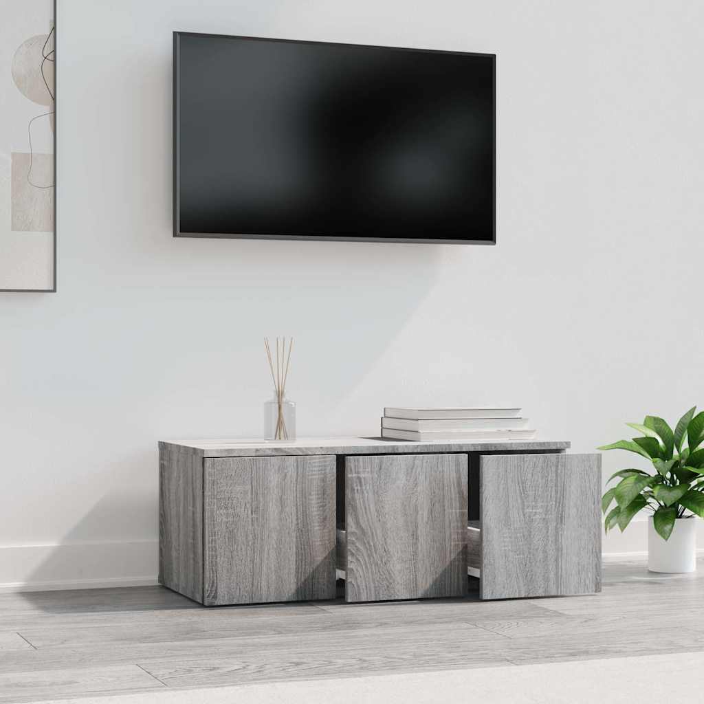 vidaXL TV Cabinet Grey Sonoma 80x34x30 cm Engineered Wood 3