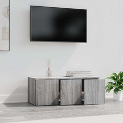 vidaXL TV Cabinet Grey Sonoma 80x34x30 cm Engineered Wood 3