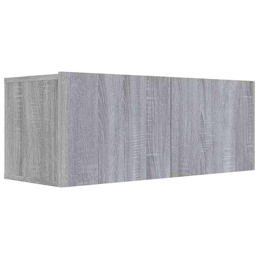 vidaXL TV Cabinet Grey Sonoma 80x30x30 cm Engineered Wood 2
