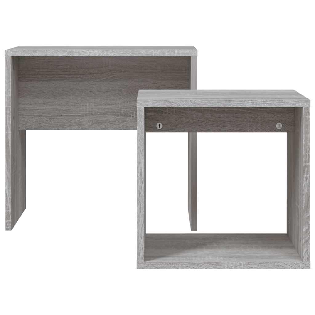 vidaXL Nesting Coffee Tables 2 pcs Grey Sonoma Engineered Wood 4