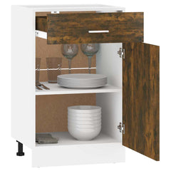 vidaXL Drawer Bottom Cabinet Lyon Smoked Oak 50x46x81.5 cm Engineered Wood 4