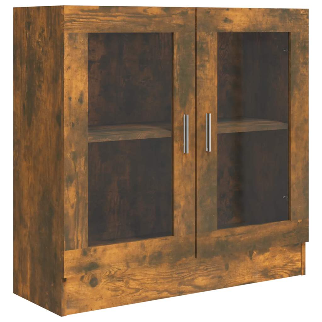 vidaXL Vitrine Cabinet Smoked Oak 82,5x30,5x80 cm Engineered Wood 2
