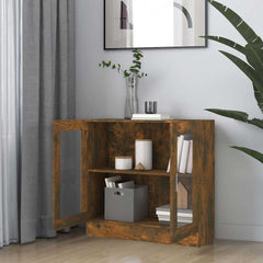 vidaXL Vitrine Cabinet Smoked Oak 82,5x30,5x80 cm Engineered Wood 3
