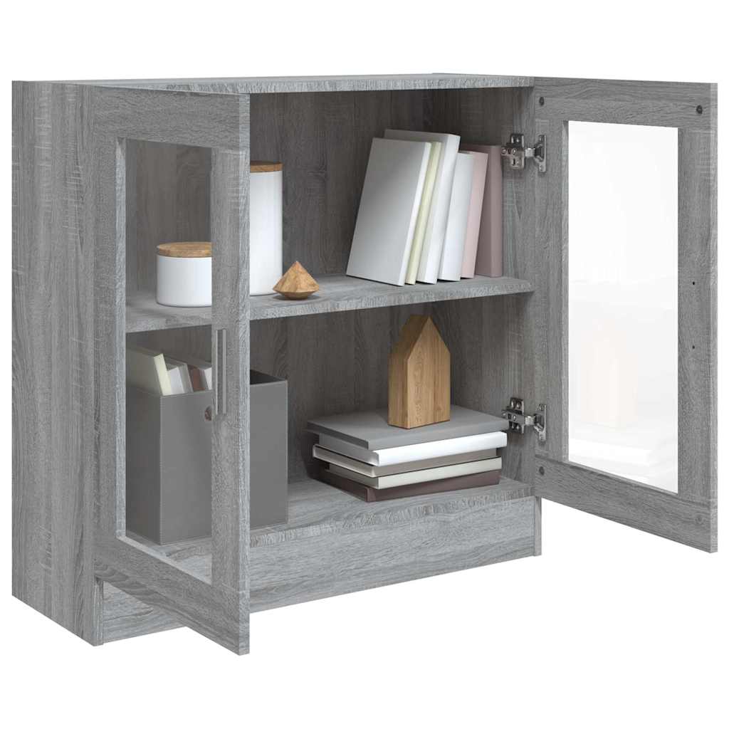 Vitrine Cabinet 82,5x30,5x80 cm Engineered Wood Height 80 cm Grey sonoma