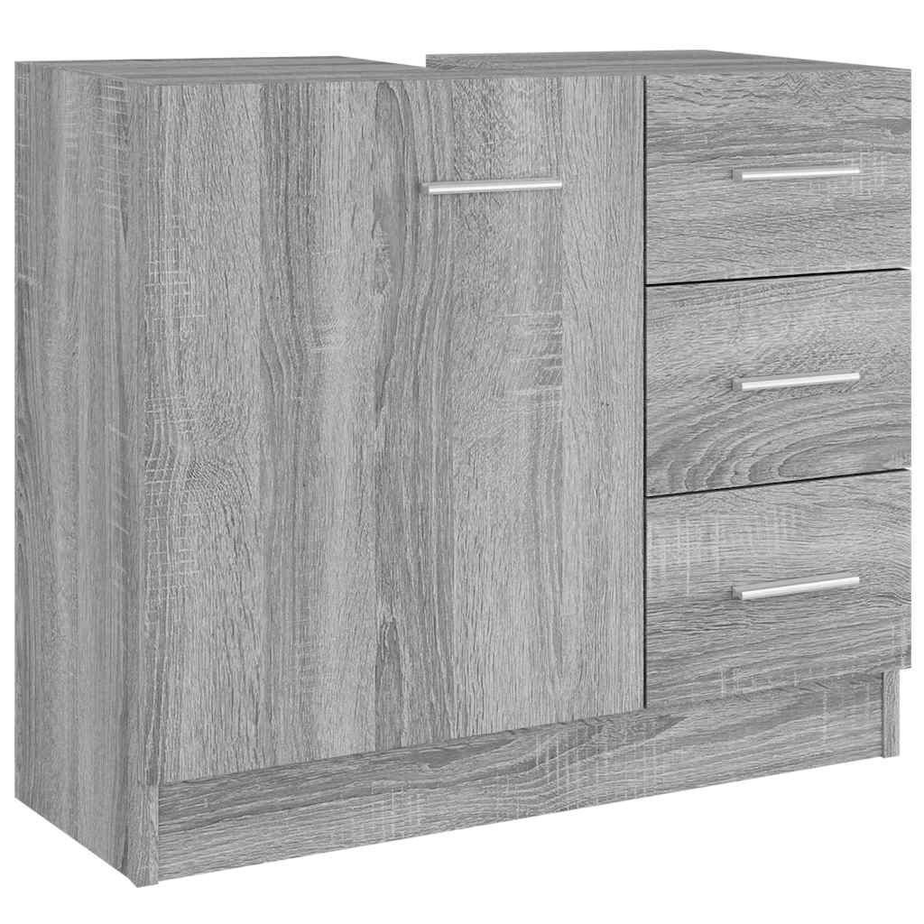 vidaXL Sink Cabinet Grey Sonoma 63x30x54 cm Engineered Wood 2