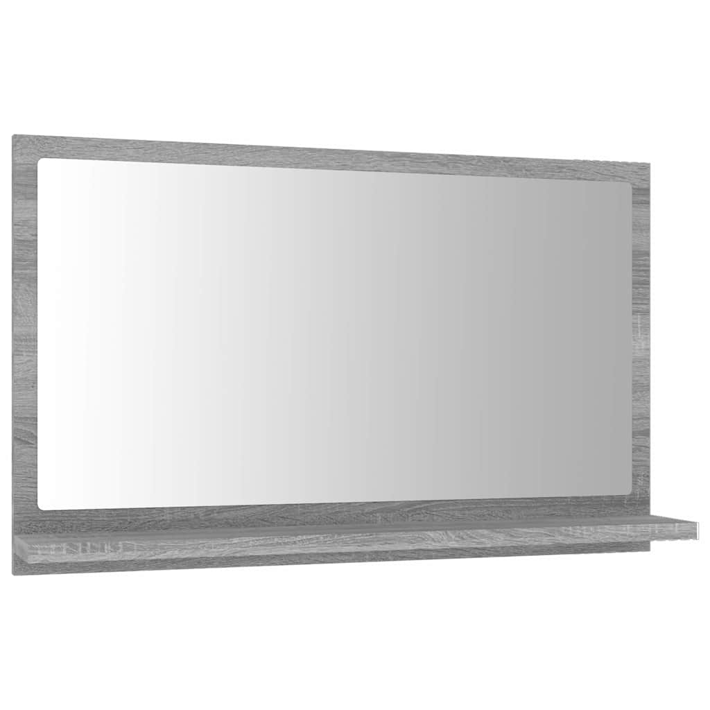 vidaXL Bathroom Mirror Grey Sonoma 60x10.5x37 cm Engineered Wood 2