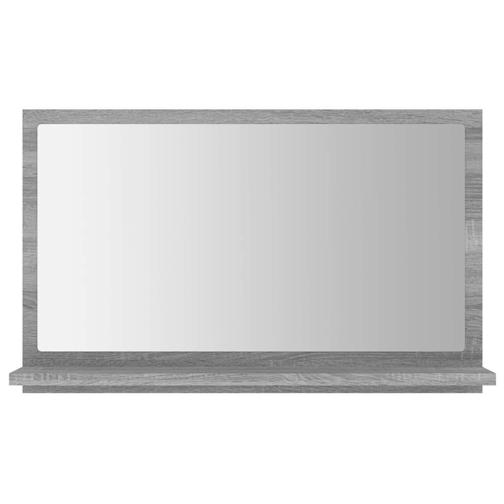 vidaXL Bathroom Mirror Grey Sonoma 60x10.5x37 cm Engineered Wood 3