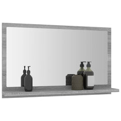 vidaXL Bathroom Mirror Grey Sonoma 60x10.5x37 cm Engineered Wood 6
