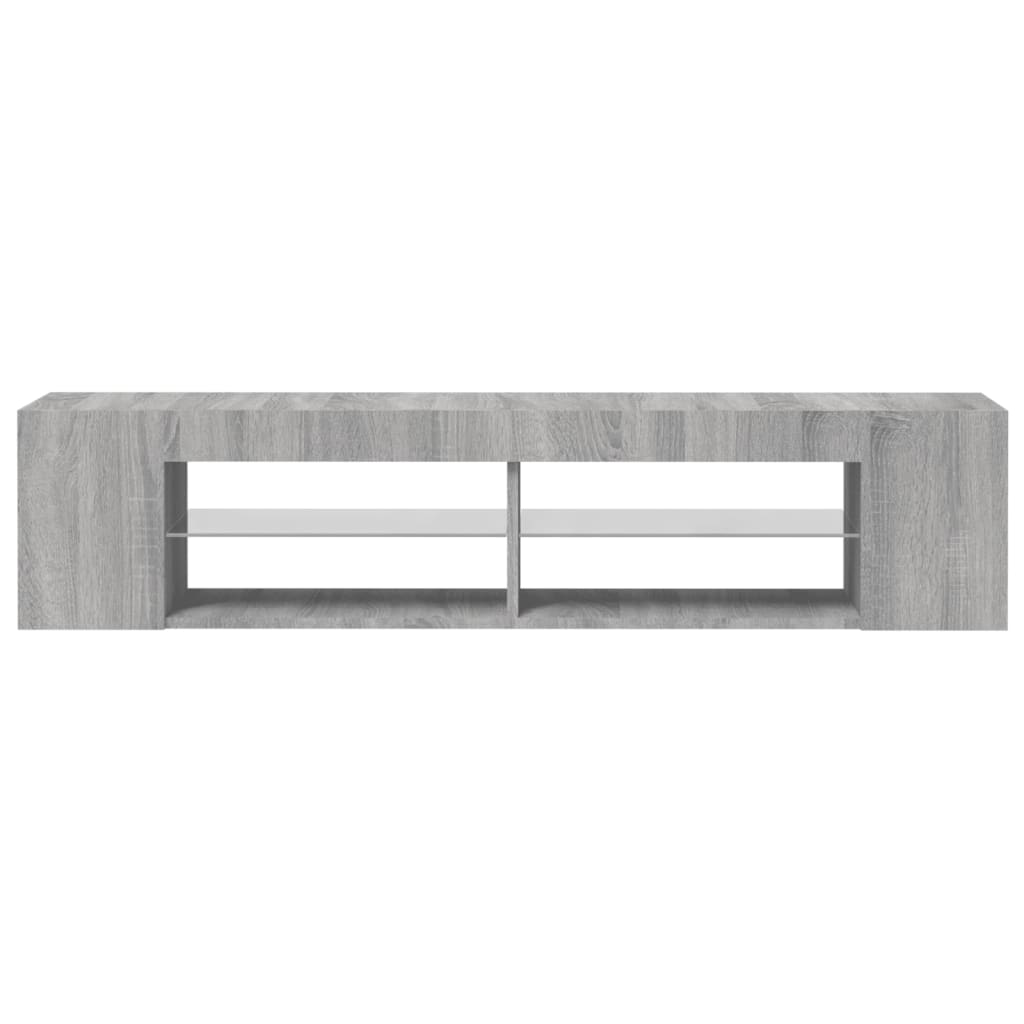 vidaXL TV Cabinet with LED Lights Grey Sonoma 135x39x30 cm 4