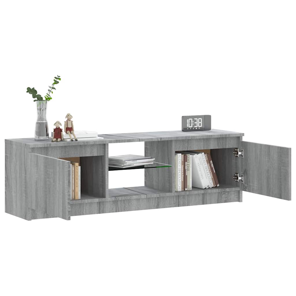 vidaXL TV Cabinet with LED Lights Grey Sonoma 120x30x36 cm 6