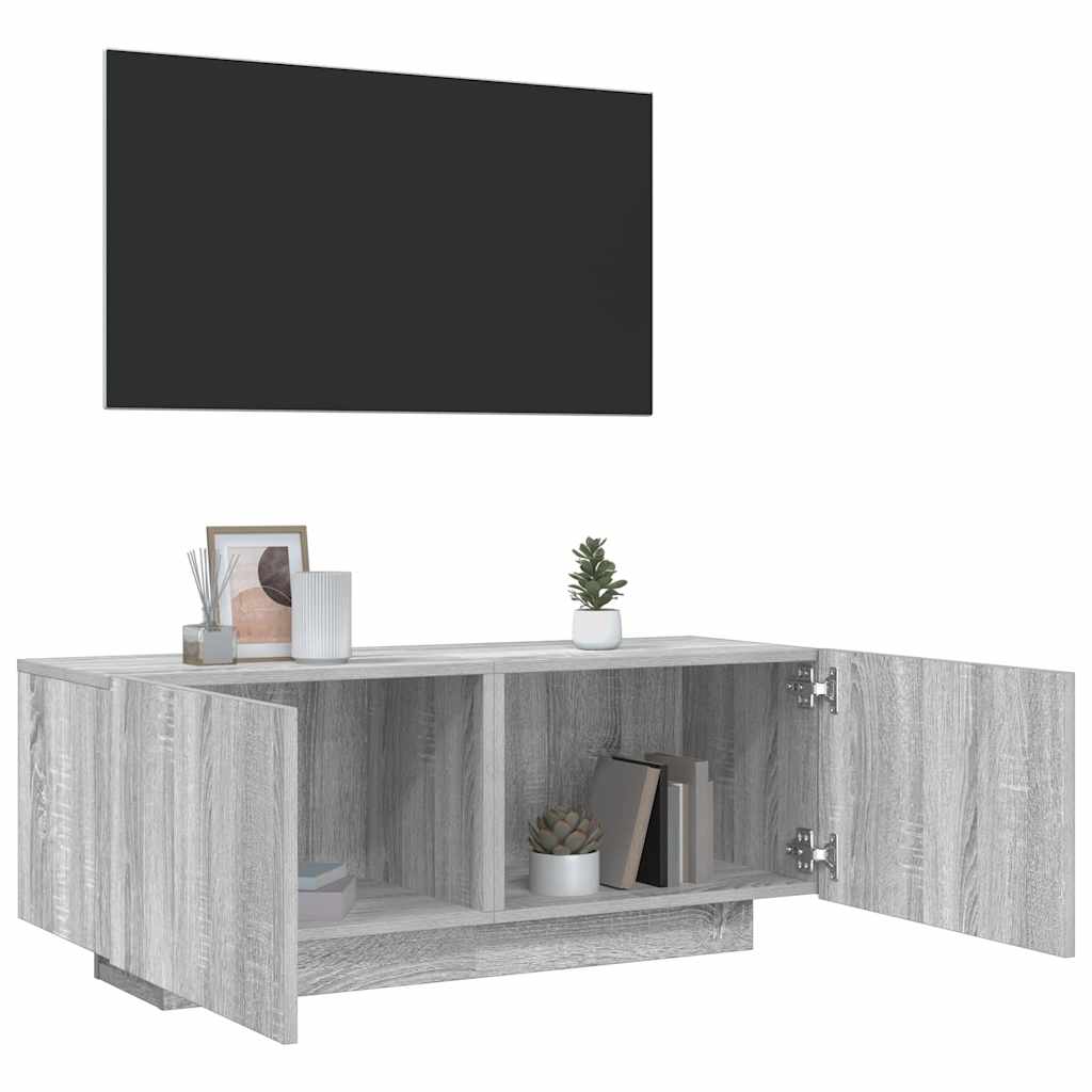 vidaXL TV Cabinet Grey Sonoma 100x35x40 cm Engineered Wood 1