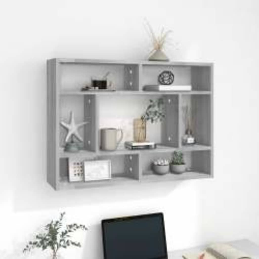 vidaXL Wall Shelf Grey Sonoma 75x16x55 cm Engineered Wood 1