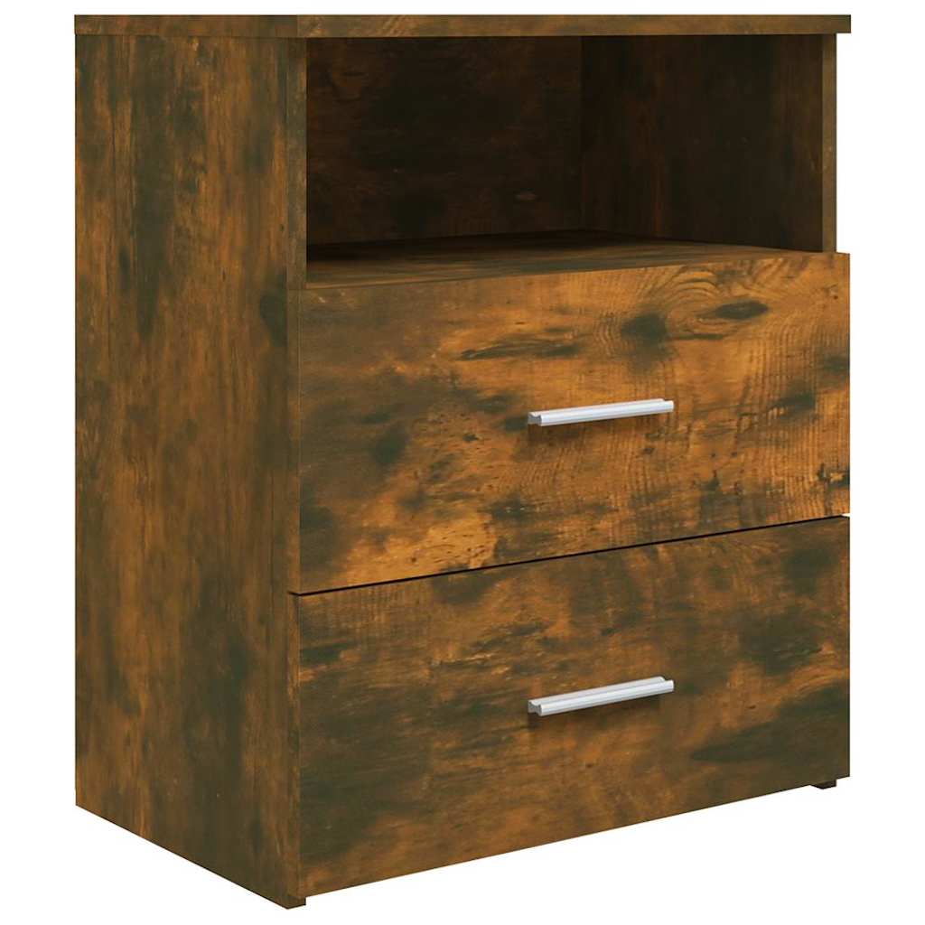 815858 vidaXL Bed Cabinet Smoked Oak 50x32x60 cm 2