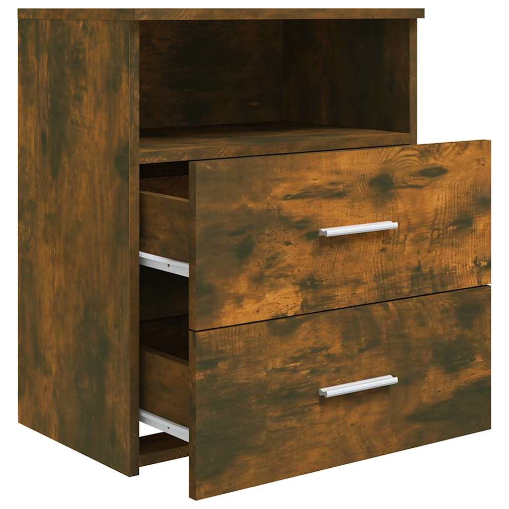 815858 vidaXL Bed Cabinet Smoked Oak 50x32x60 cm 5