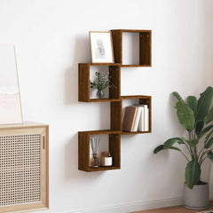 vidaXL Wall Cube Shelves 4 pcs Brown Oak 30x15x30 cm 3