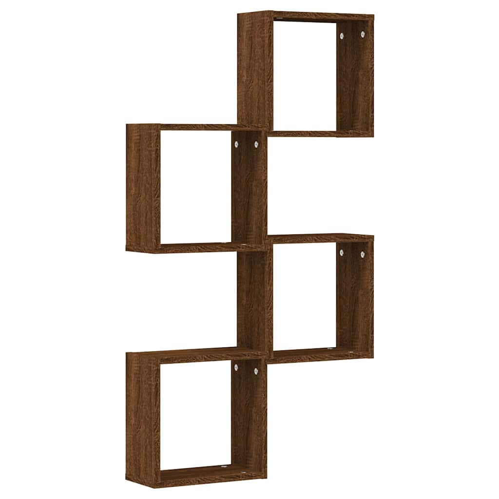 vidaXL Wall Cube Shelves 4 pcs Brown Oak 30x15x30 cm 4