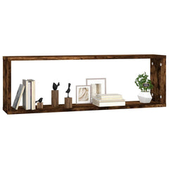 vidaXL Wall Cube Shelves 4 pcs Smoked Oak 80x15x26.5 cm Engineered Wood 3