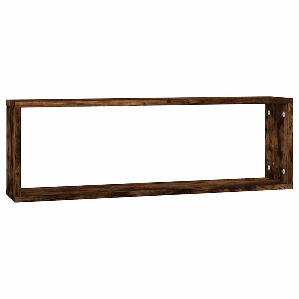 vidaXL Wall Cube Shelves 4 pcs Smoked Oak 80x15x26.5 cm Engineered Wood 5