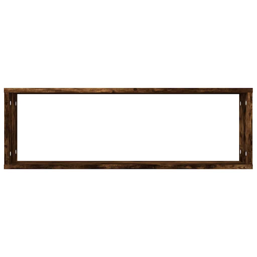 vidaXL Wall Cube Shelves 4 pcs Smoked Oak 80x15x26.5 cm Engineered Wood 6