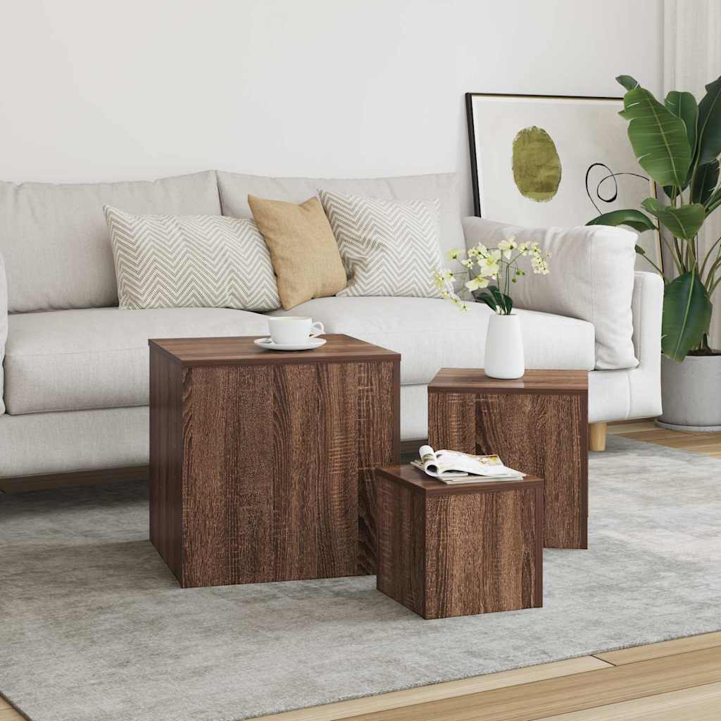 vidaXL Side Tables 3 pcs Engineered Wood