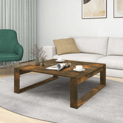 vidaXL Coffee Table Smoked Oak 100x100x35 cm Engineered Wood 3