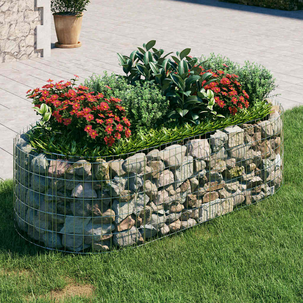 vidaXL Gabion Raised Bed | Silver | Galvanised iron | 200 x 100 x 50 cm 1
