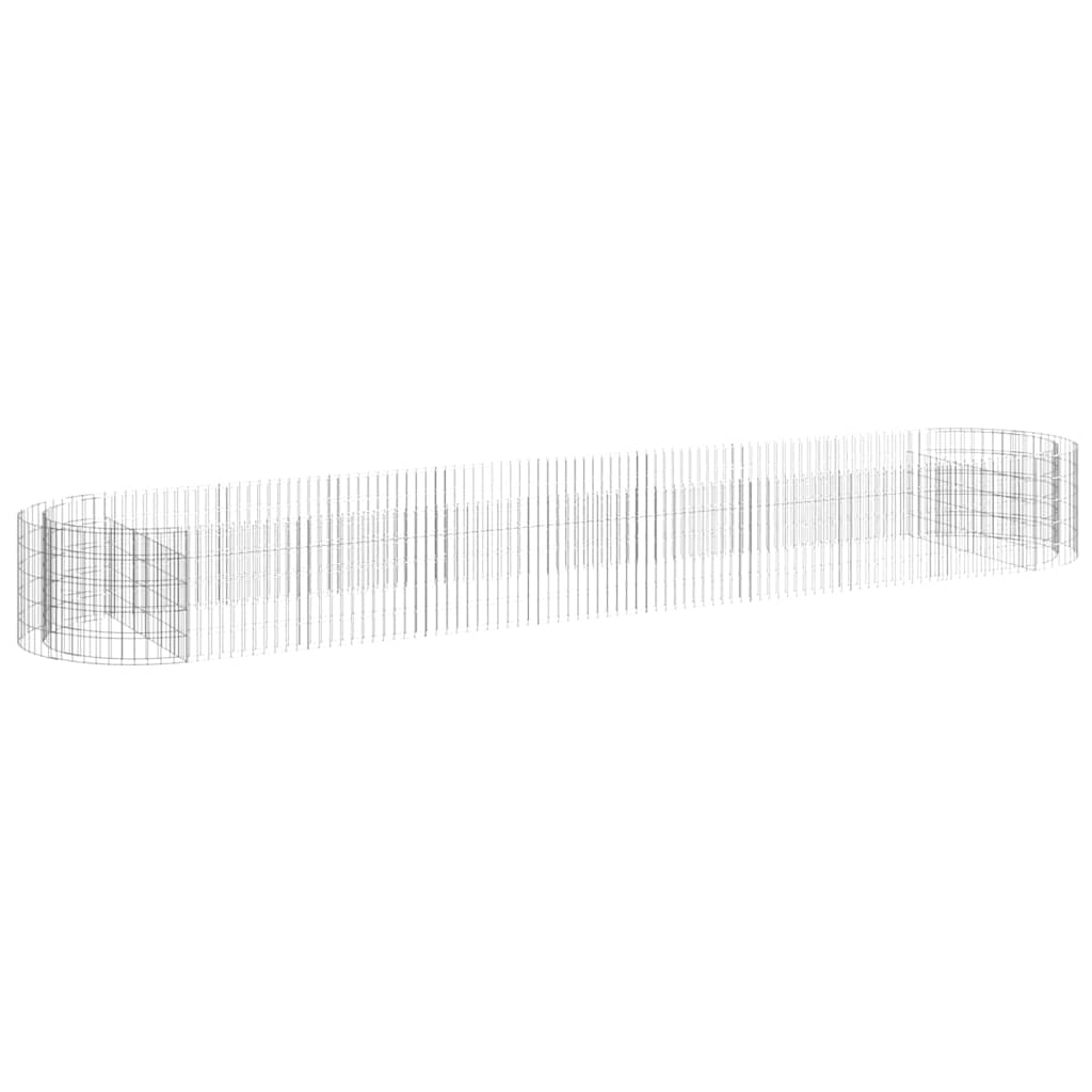 vidaXL Gabion Raised Bed Galvanised Iron 500x100x50 cm 2