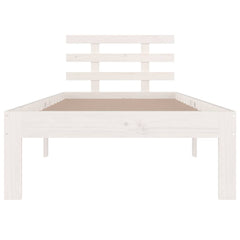 vidaXL Bed Frame without Mattress White Solid Wood 90x200 cm 4