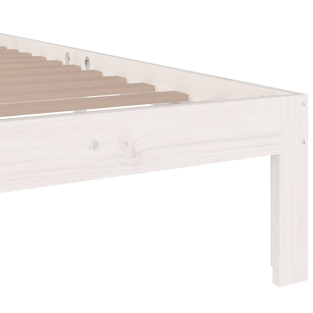 vidaXL Bed Frame without Mattress White Solid Wood 90x200 cm 6