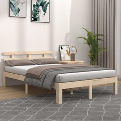 Bed Frame without Mattress Solid Wood Length Natural